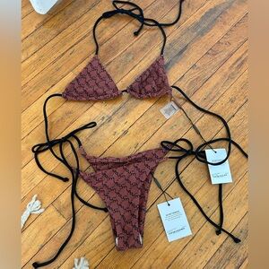 Miaou Kauai Bikini in Brown Monogram